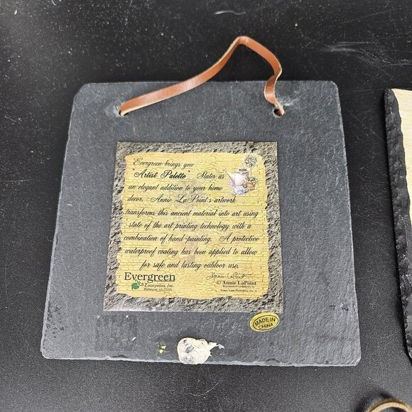 Decorative Slate Wall Art Set 3 Annie LaPoint Botanical Garden Kitchen Evergreen - Picture 3 of 9